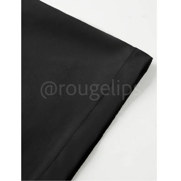 Black Midi Dress Flared Skirt Fitted Bustier Sweetheart Mesh Neckline Cami - Picture 9 of 15